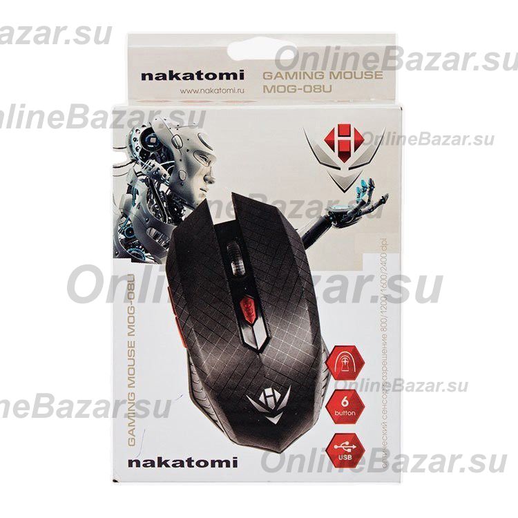 Мышь оптическая Nakatomi Gaming mouse MOG-08U (игровая) <черный>  ― OnlineBazar.su