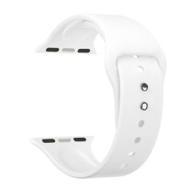 Ремешки для Apple Watch Series 5 (40 mm) Sport Band силиконовый (размер S) <белый>
