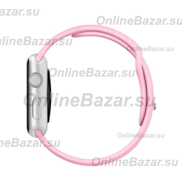 Ремешки для Apple Watch Series 2 (38 mm) Sport Band силиконовый (размер S) <светло-розовый> ― OnlineBazar.su