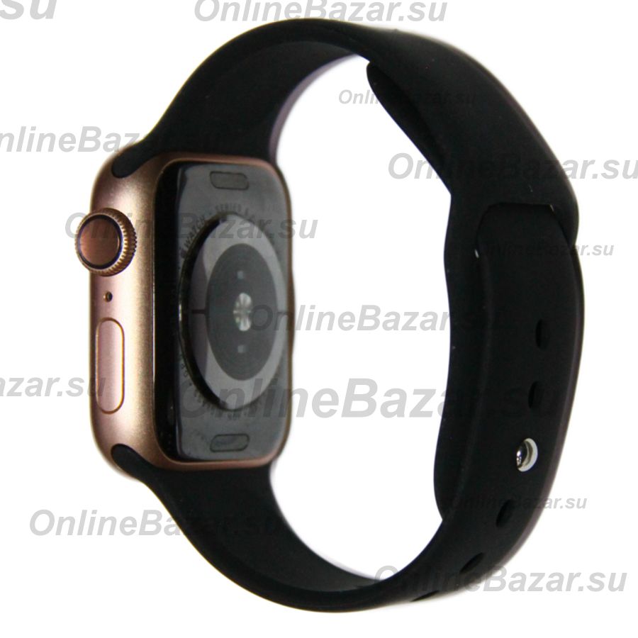 Ремешки для Apple Watch Series 5 (40 mm) Sport Band силиконовый (размер S) <черный> ― OnlineBazar.su