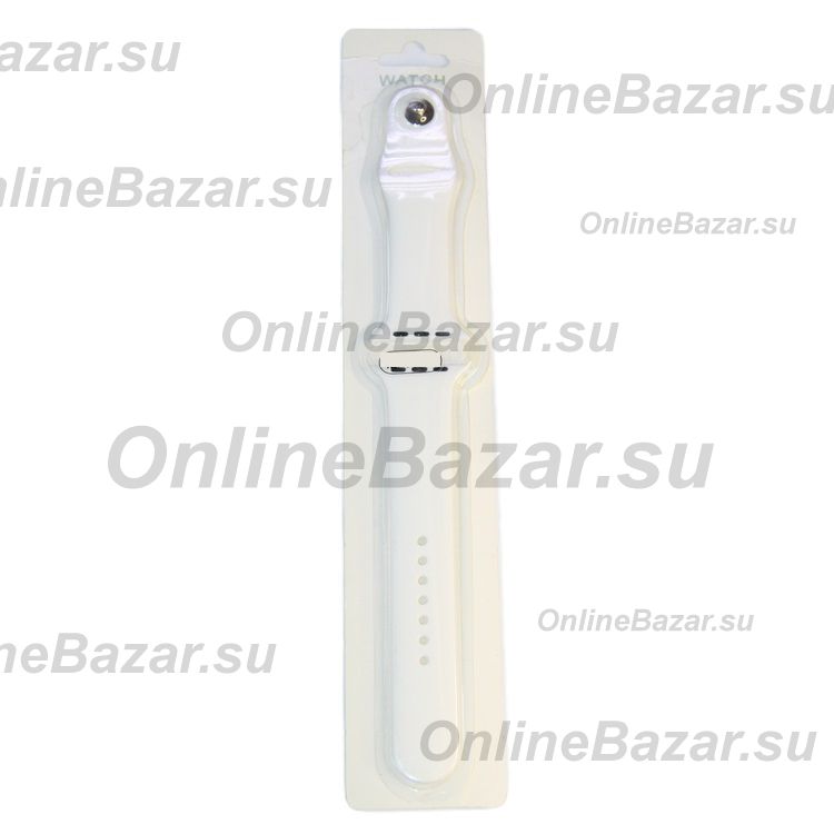 Ремешки для Apple Watch Series 1 (38 mm) Sport Band силиконовый (размер L) <белый> ― OnlineBazar.su