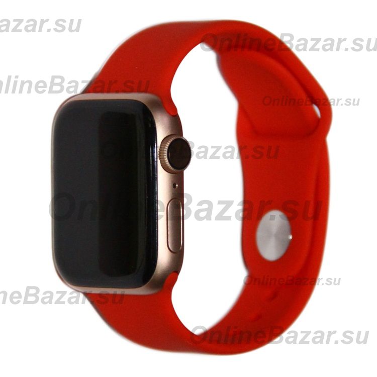 Ремешки для Apple Watch Series 5 (40 mm) Sport Band силиконовый (размер L) <светло-красный> ― OnlineBazar.su