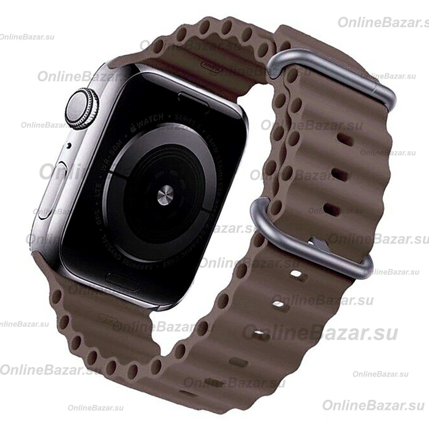 Ремешки для Apple Watch Series 2 (38 mm) Ocean Band силиконовый <темно-серый> ― OnlineBazar.su