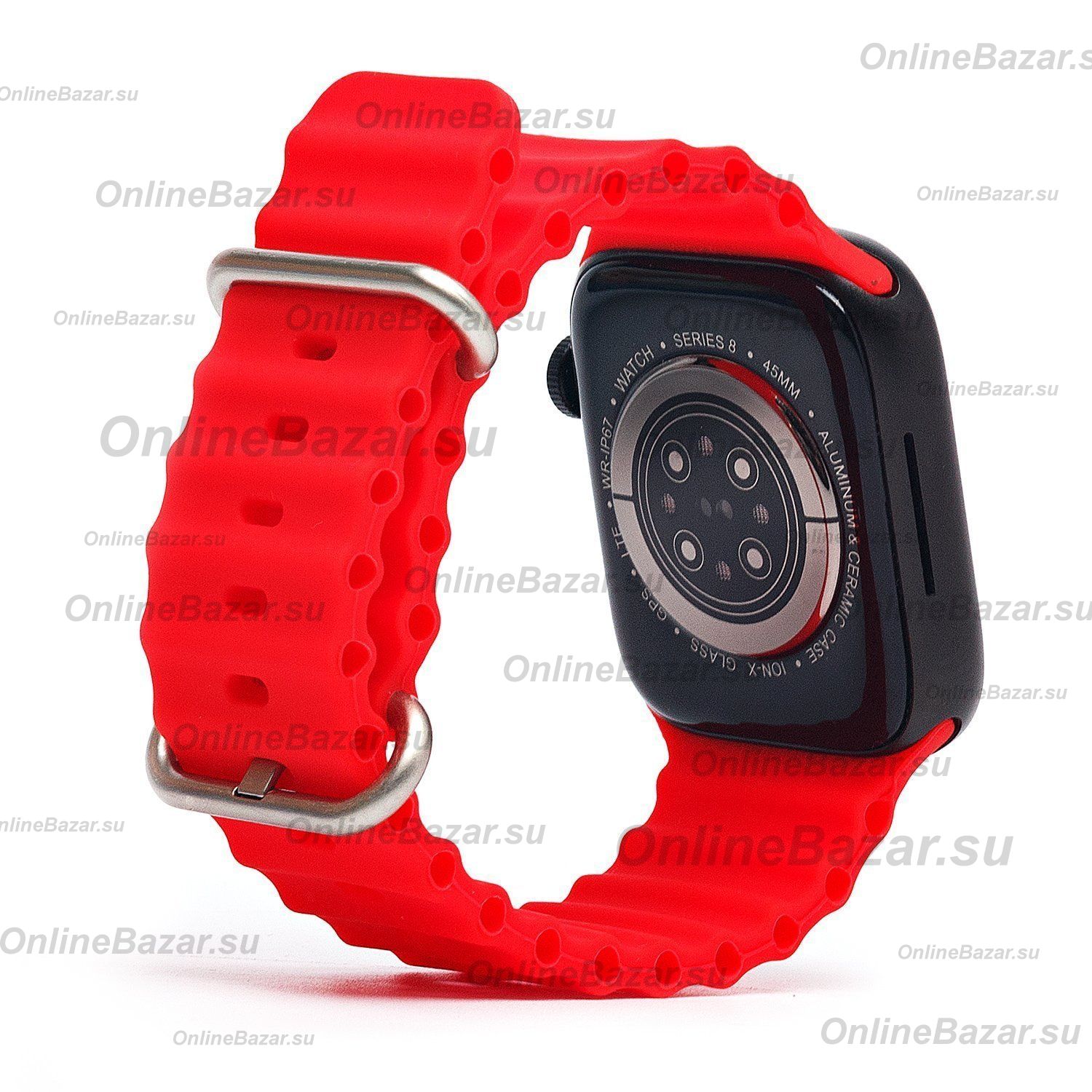 Ремешки для Apple Watch Series 7 (41 mm) Ocean Band силиконовый <красный> ― OnlineBazar.su