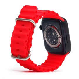 Ремешки для Apple Watch Series 7 (41 mm) Ocean Band силиконовый <красный>