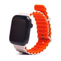 Ремешки для Apple Watch Series 5 (44 mm) Ocean Band силиконовый <бело-оранжевый> ― OnlineBazar.su
