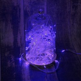 Светодиодная гирлянда (нить IDSL, 10 метров, 100 диодов, провод черный, диоды пурпурные)
