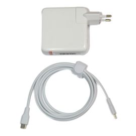 Сетевое зарядное устройство для ноутбука Apple (20.3V/3A/61W/USB-C) (A1718) + кабель USB-C/USB-C <белый>