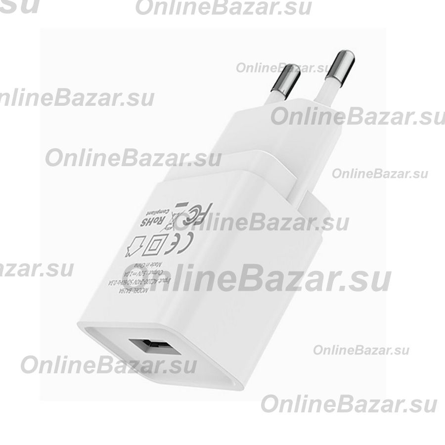 Сетевое зарядное устройство USB Borofone BA19A (1А/кабель MicroUSB) <белый> ― OnlineBazar.su