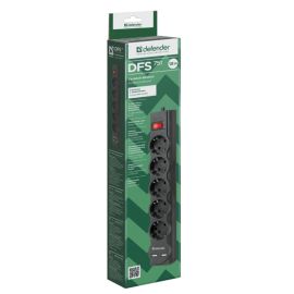 Сетевой фильтр Defender DFS 751 (5 розеток/2 порта USB/1,8м.) <черный>