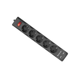 Сетевой фильтр Defender DFS 753 (5 розеток/2 порта USB/3м.) <черный>