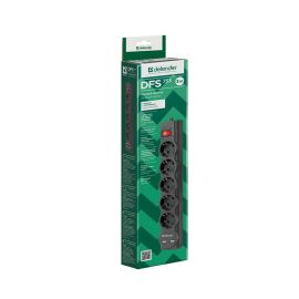 Сетевой фильтр Defender DFS 753 (5 розеток/2 порта USB/3м.) <черный>