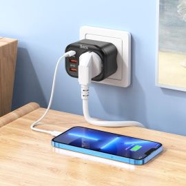 Сетевой фильтр Hoco NS3 (4000W/1 розетка/2 порта USB/QС3.0/порт USB-C PD) <черный>