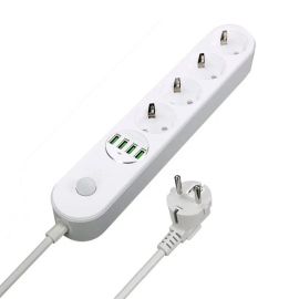 Сетевой фильтр LDNIO SE4432 (4 розетки + 4 порта USB) <белый>