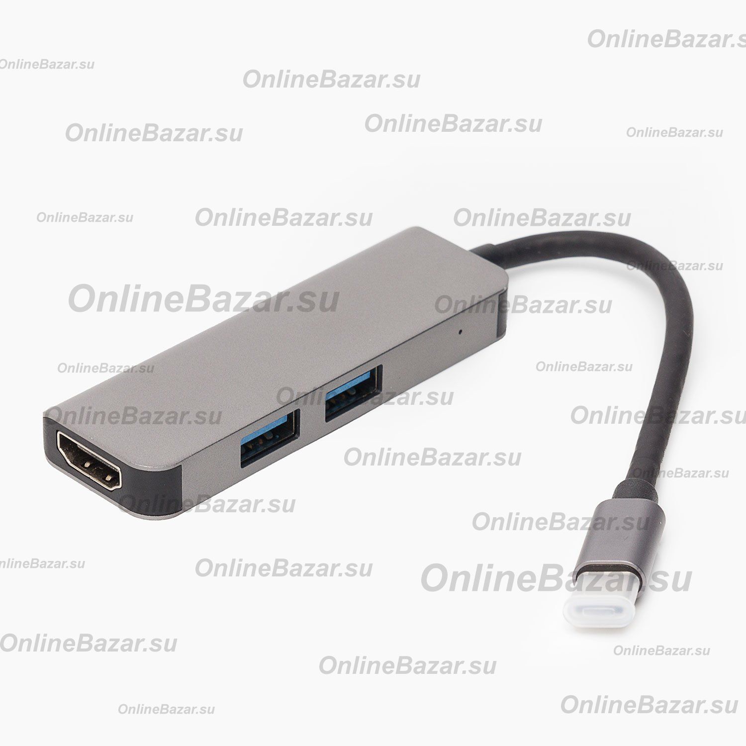 USB HUB для порта USB-C BYL-2011N (2 USB/HDMI) <серый> ― OnlineBazar.su