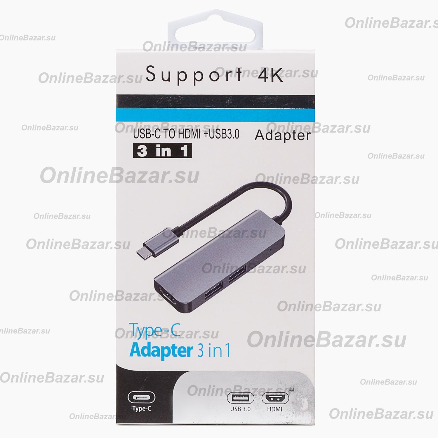 USB HUB для порта USB-C BYL-2011N (2 USB/HDMI) <серый> ― OnlineBazar.su