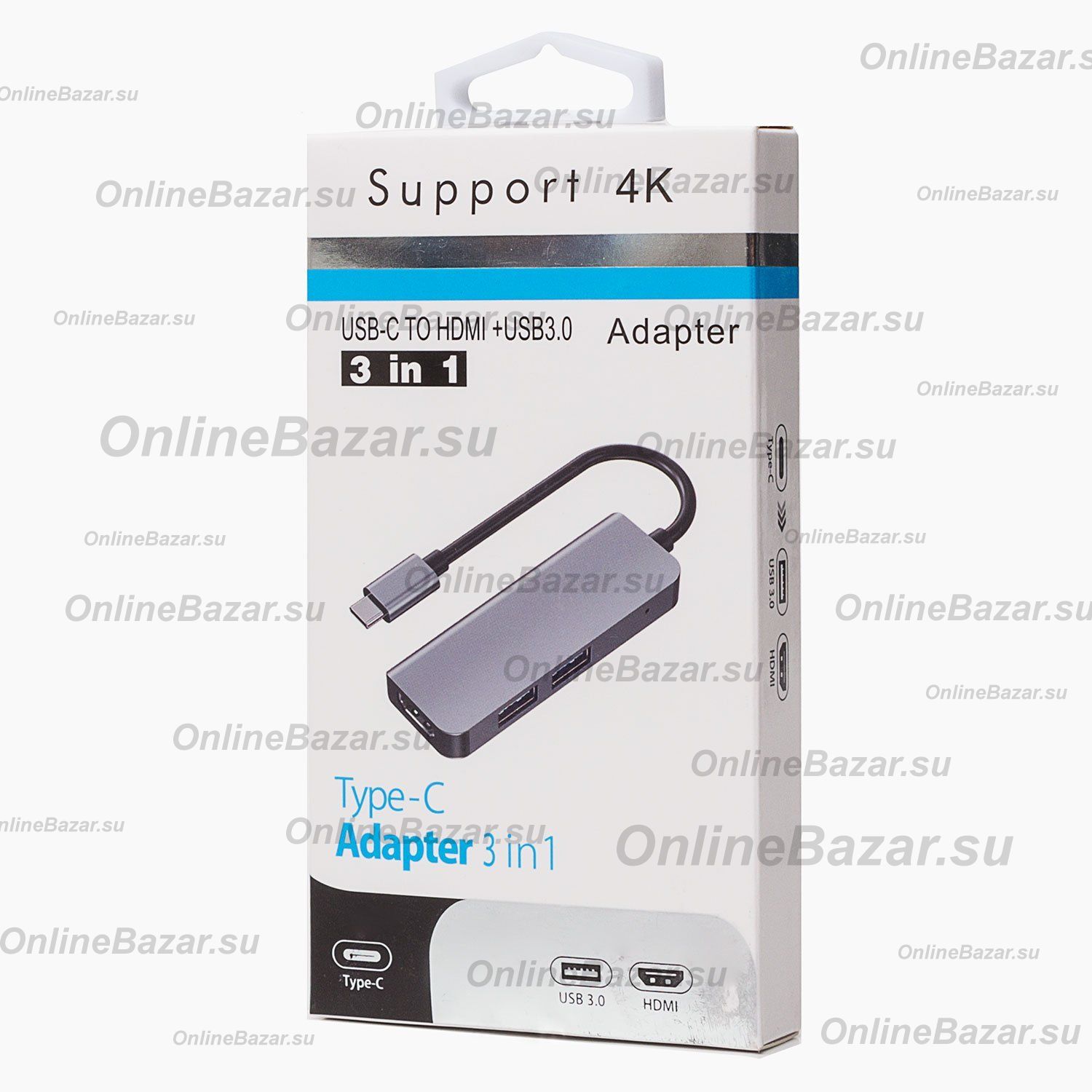 USB HUB для порта USB-C BYL-2011N (2 USB/HDMI) <серый> ― OnlineBazar.su