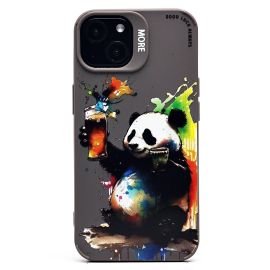 Чехол для Apple iPhone 14 силиконовый (рис. 335/панда) <серый>