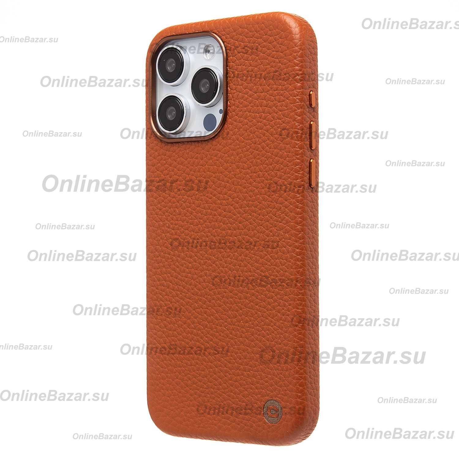 Чехол для Apple iPhone 15 Pro Max натуральная кожа зернистая MagSafe <коричневый> ― OnlineBazar.su