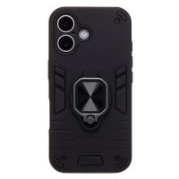 Чехол для Apple iPhone 16 силиконовый противоударный с кольцом <черный> ― OnlineBazar.su