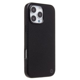 Чехол для Apple iPhone 16 Pro Max натуральная кожа зернистая MagSafe <черный>