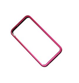 Чехол для Apple iPhone 4s бампер металл+пластик BM01 <черно-розовый>