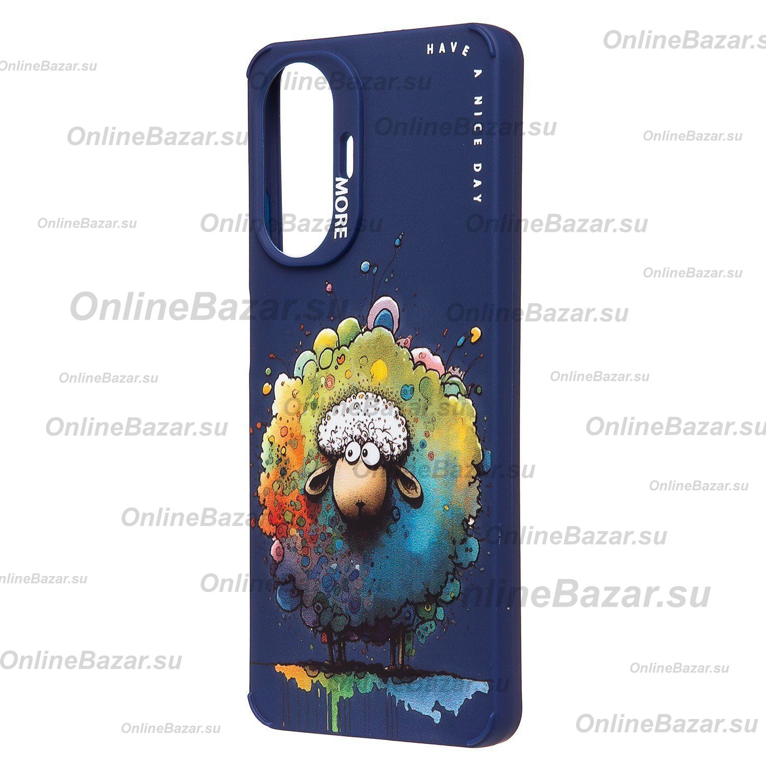 Чехол для Realme C55 силиконовый (рис. 335/овечка) <темно-синий> ― OnlineBazar.su