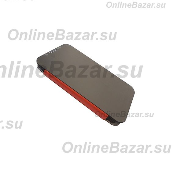 Чехол для Samsung N7105 (Galaxy Note II LTE) обложка стекло + натуральная кожа Xuenair Mirror Dress Series <оранжевый> ― OnlineBazar.su