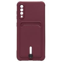 Чехол для Samsung SM-A307F (Galaxy A30s) силиконовый с картхолдером №4 <бордовый> ― OnlineBazar.su