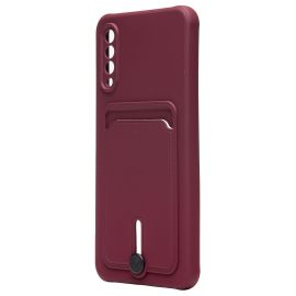 Чехол для Samsung SM-A307F (Galaxy A30s) силиконовый с картхолдером №4 <бордовый>