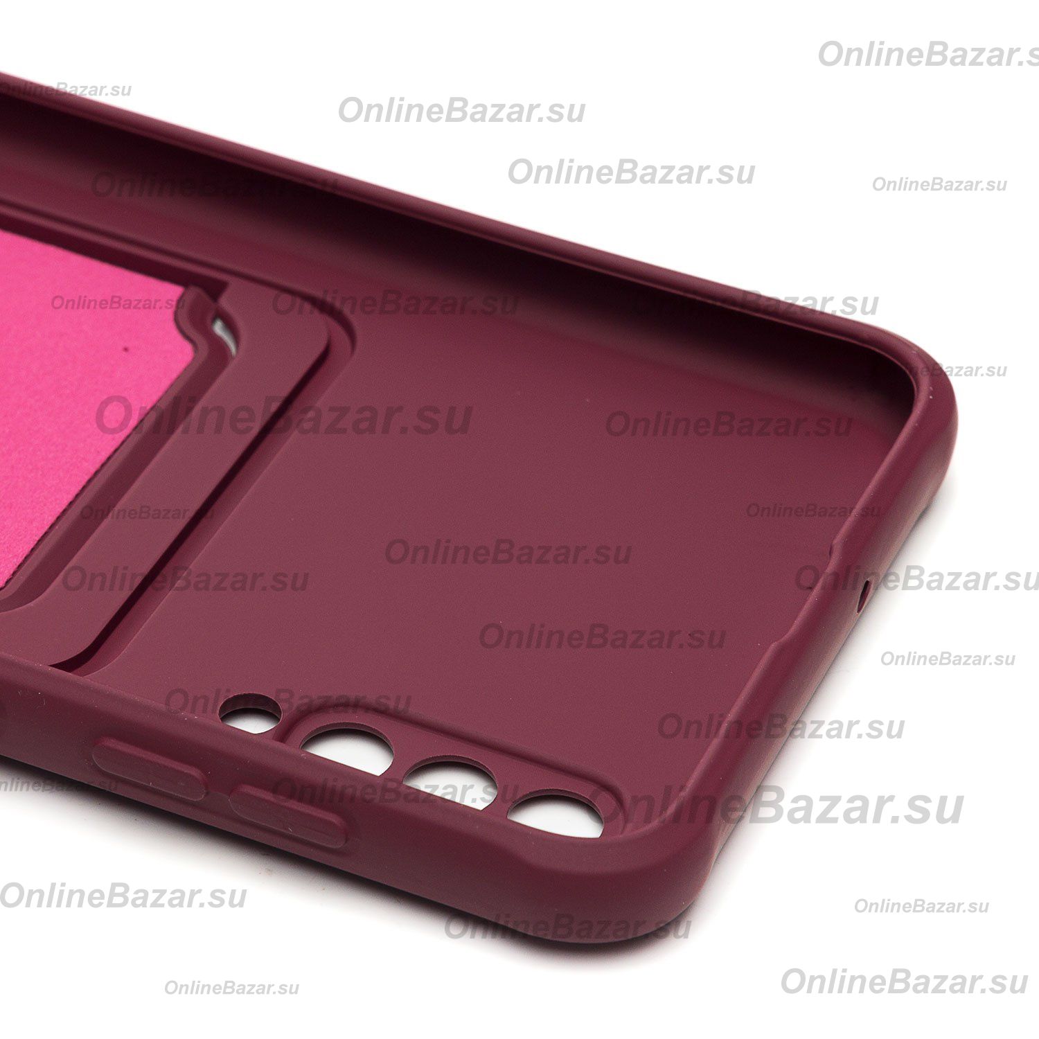 Чехол для Samsung SM-A307F (Galaxy A30s) силиконовый с картхолдером №4 <бордовый> ― OnlineBazar.su