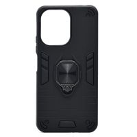Чехол для Xiaomi Poco C65 силиконовый противоударный с кольцом <черный> ― OnlineBazar.su