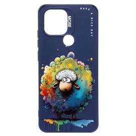 Чехол для Xiaomi 220733SG силиконовый (рис. 335/овечка) <темно-синий>