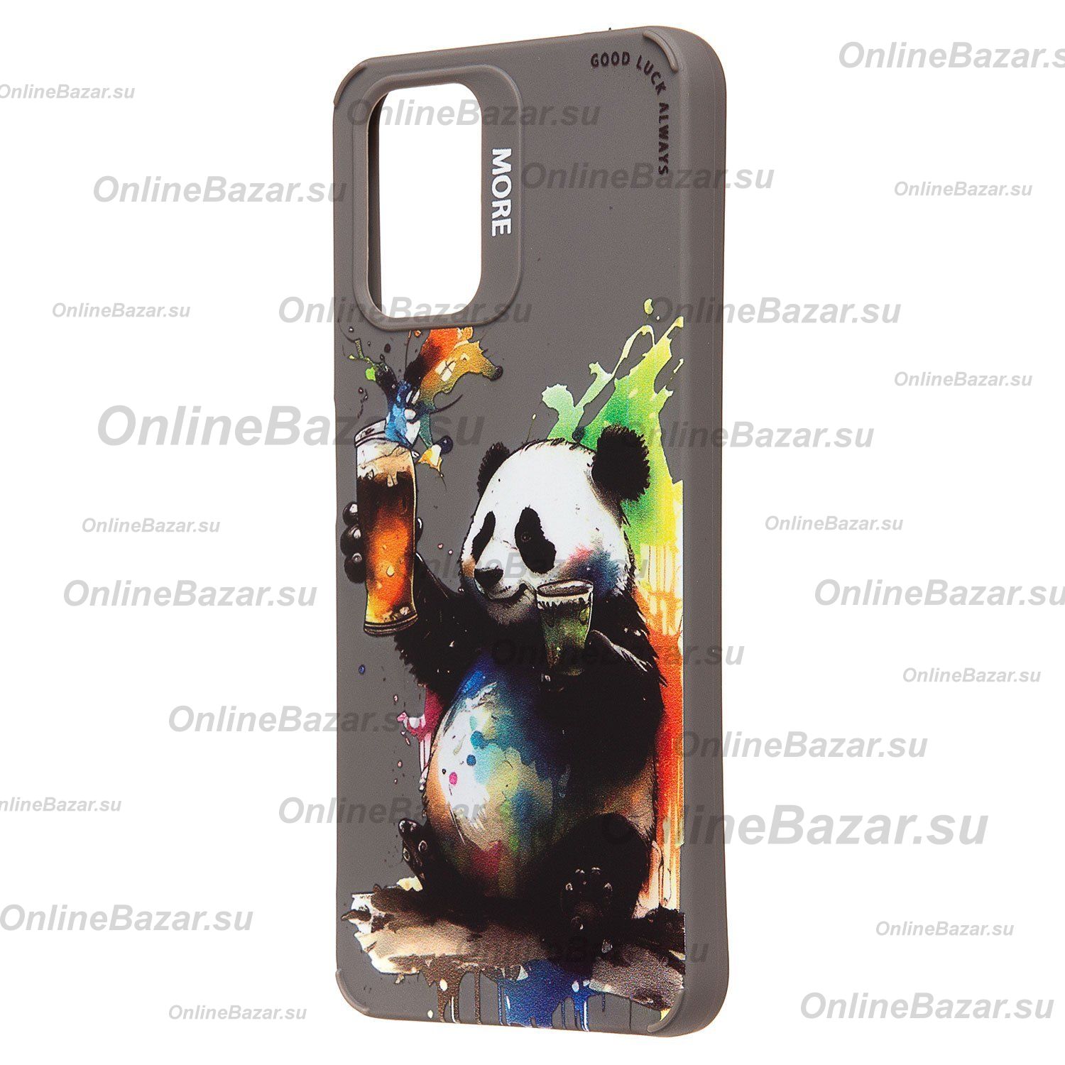 Чехол для Xiaomi M2101K7BL силиконовый (рис. 335/панда) <серый> ― OnlineBazar.su