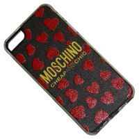 Чехол для Apple iPhone 5 задняя крышка пластик + кожзам Moschino №1 <прозрачно-черный> ― OnlineBazar.su