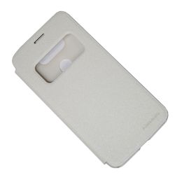 Чехол для LG H845 (G5 SE) флип боковой пластик-кожзам с окошком Nllkin Sparkle <белый>