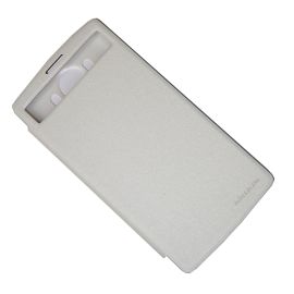 Чехол для LG H961s (V10) флип боковой пластик-кожзам с окошком Nillkin Sparkle <белый>