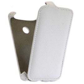 Чехол для Microsoft 532 Lumia Dual Sim флип кожзам №1 <белый>