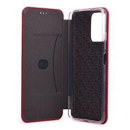 Чехол для Xiaomi Redmi Note 12 5G флип боковой кожзам №3 <красный>