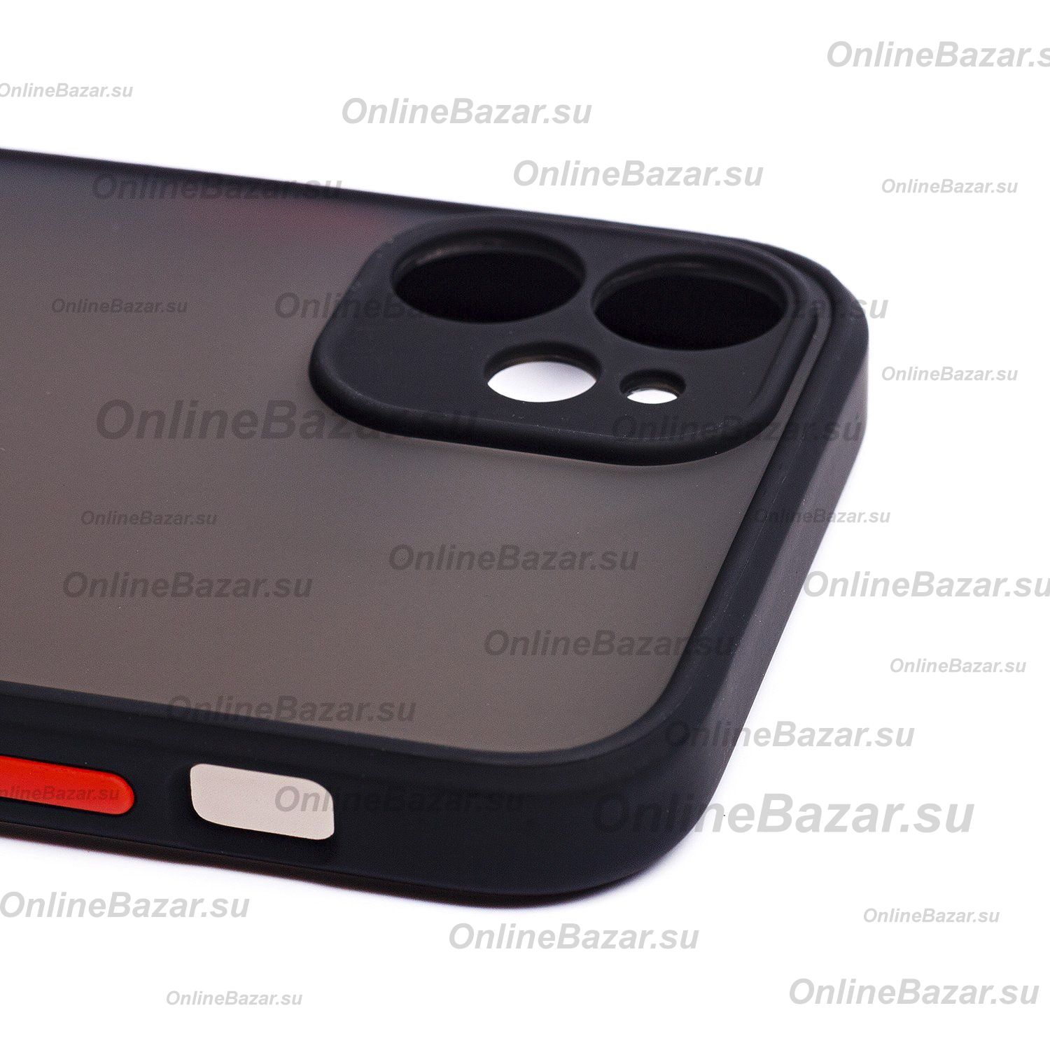 Чехол для Apple iPhone 12 mini пластиковый с окантовкой <черный> ― OnlineBazar.su
