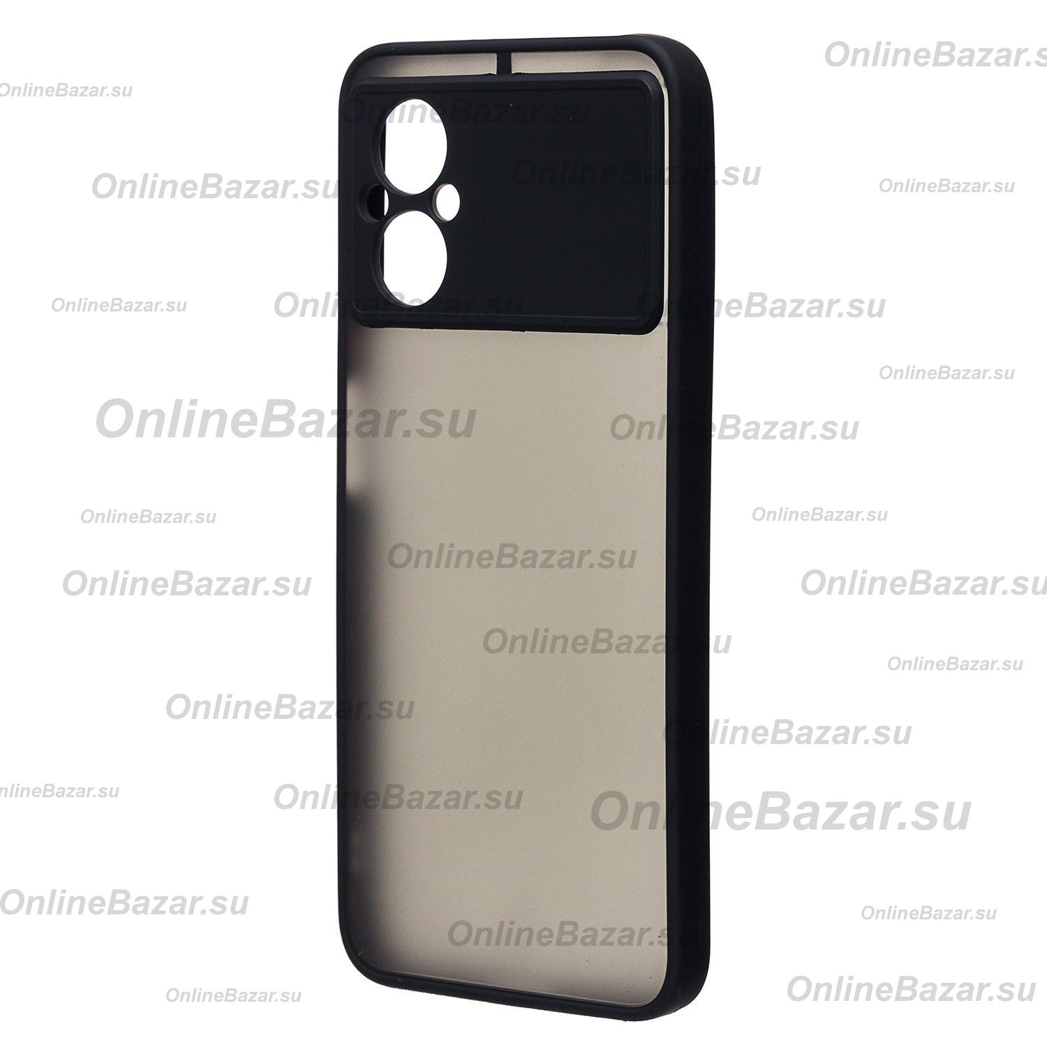 Чехол для Xiaomi Poco M5 пластиковый с окантовкой <черный> ― OnlineBazar.su