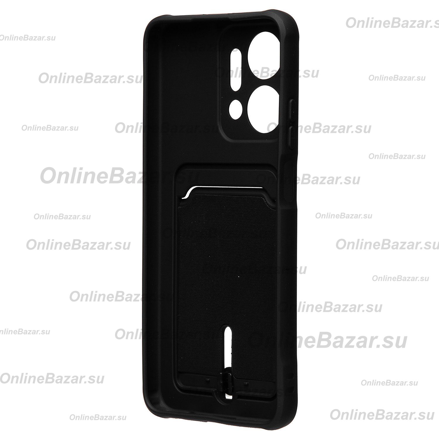 Чехол для Huawei Honor X7a силиконовый с картхолдером №4 <черный> ― OnlineBazar.su