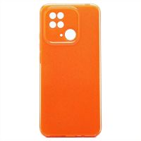 Чехол для Xiaomi Redmi 10C силиконовый с блестками №3 <оранжевый> ― OnlineBazar.su