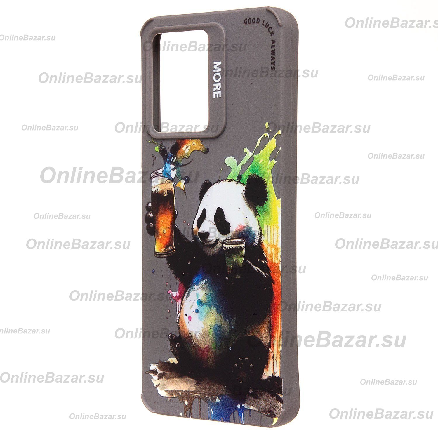 Чехол для Xiaomi 23021RAA2Y силиконовый (рис. 335/панда) <серый> ― OnlineBazar.su