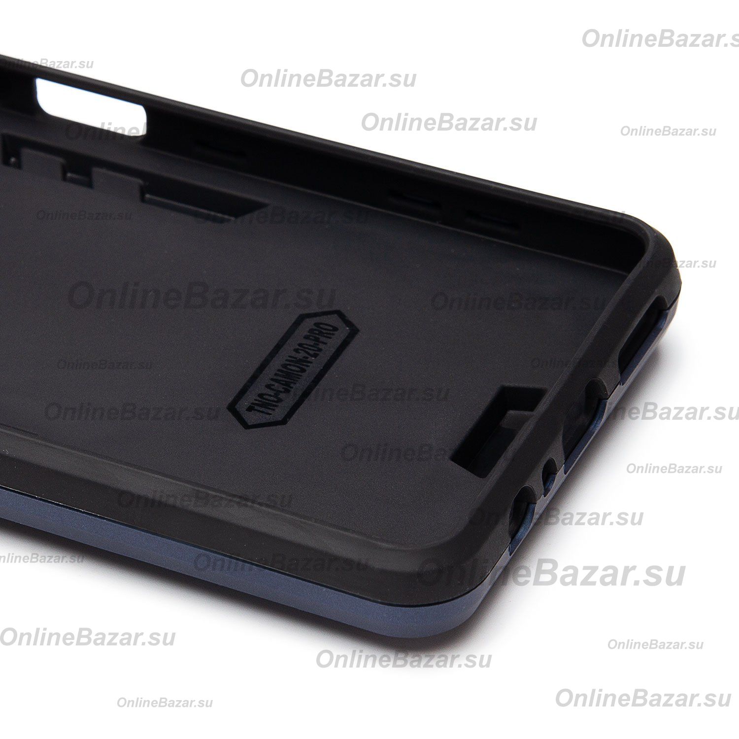 Чехол для Tecno Camon 20 Pro (CK7n) силиконовый противоударный с кольцом <синий> ― OnlineBazar.su