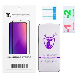 Защитное стекло для Xiaomi Redmi Note 13 (2,5D/закаленное, полная наклейка) <черный> в блистере